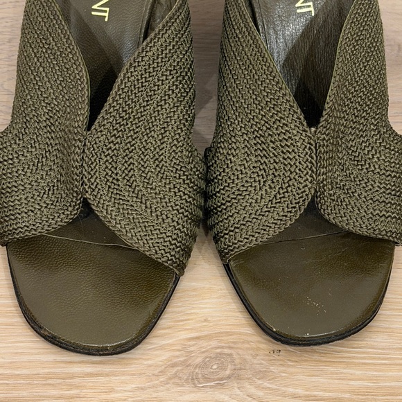 Yves Saint Laurent Olive Woven Mules - Picture 4 of 8